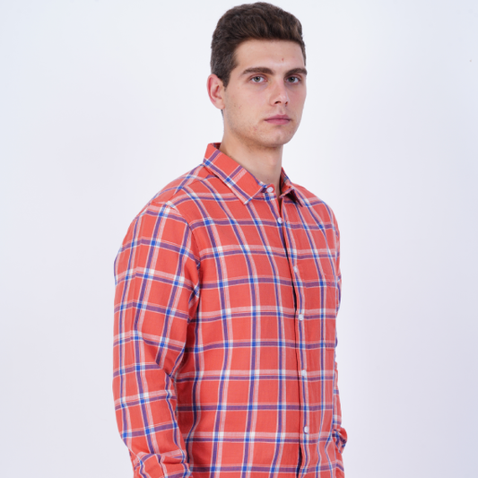 COTTON  TWILL  CHECKED  CASUAL SHIRT