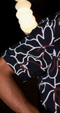 PRINTED REGULAR FIT VISCOSE BLACK SHIRT