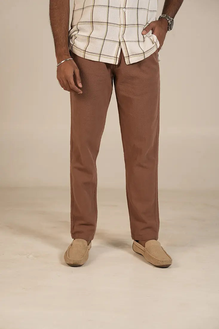 Rust Brown Cotton Trouser