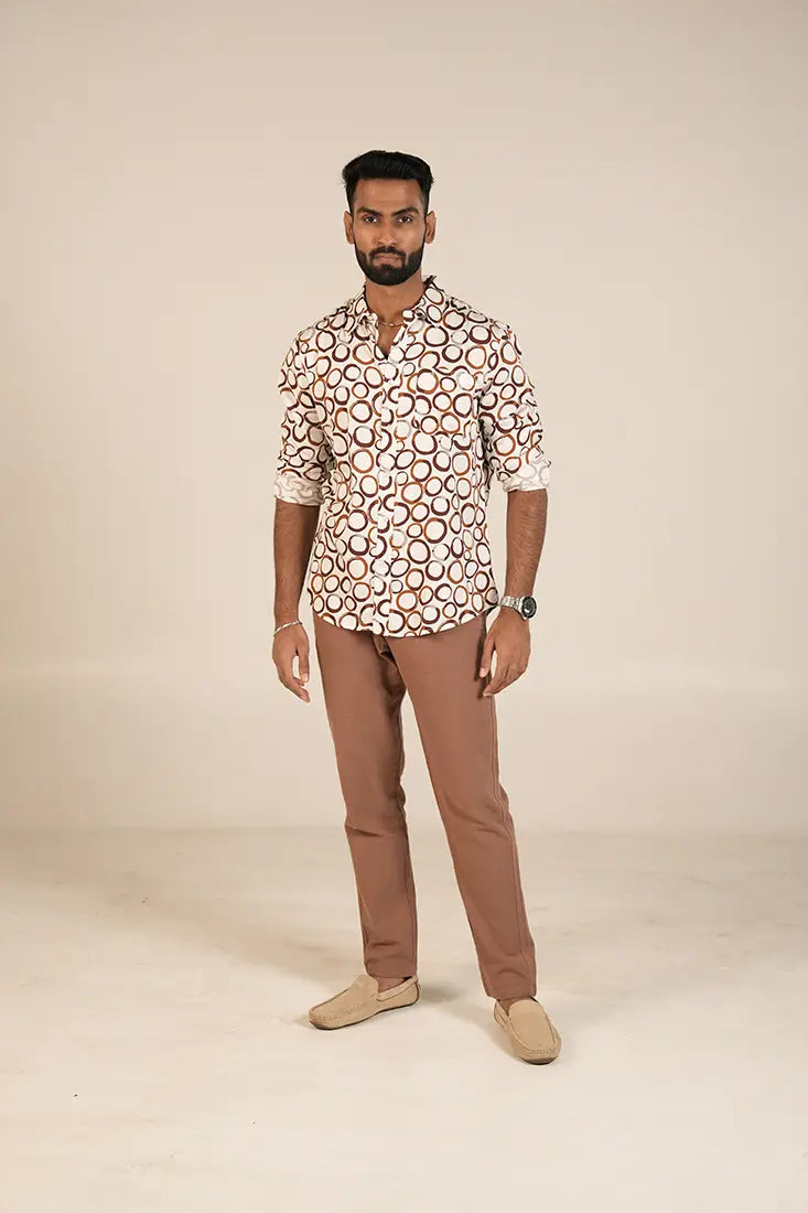 Rust Circle Print Shirt