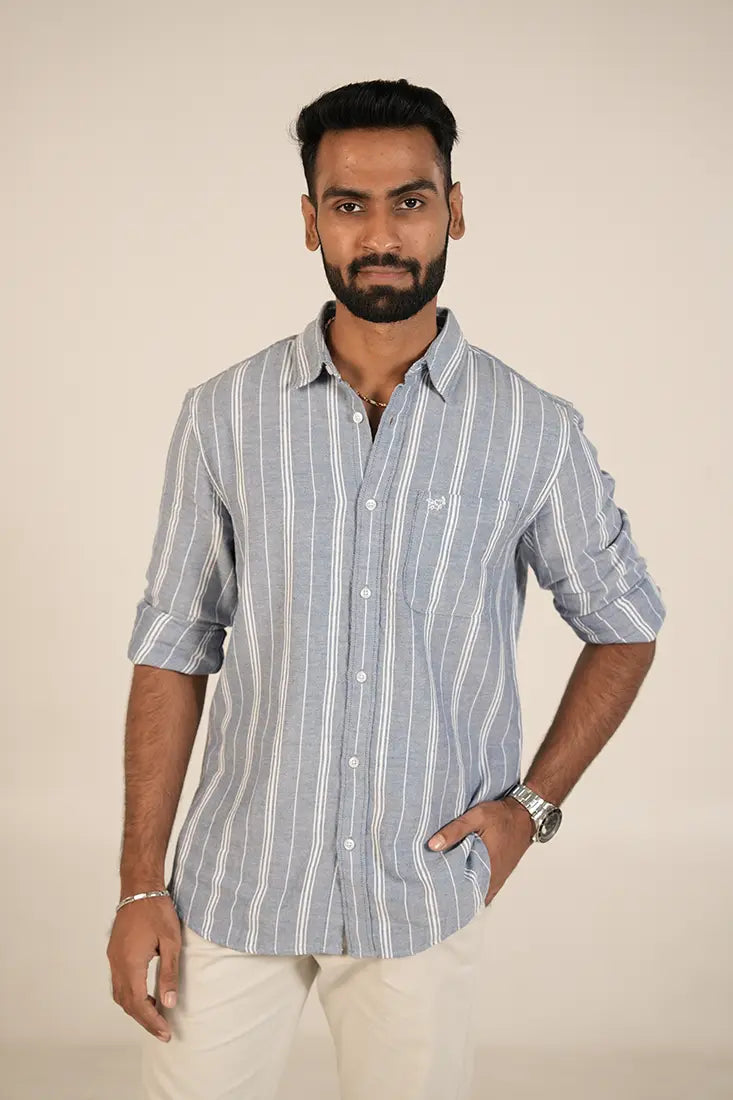 Powder Blue Stripe Shirt