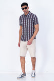 DOBBY STRIPED CASUAL SHIRT