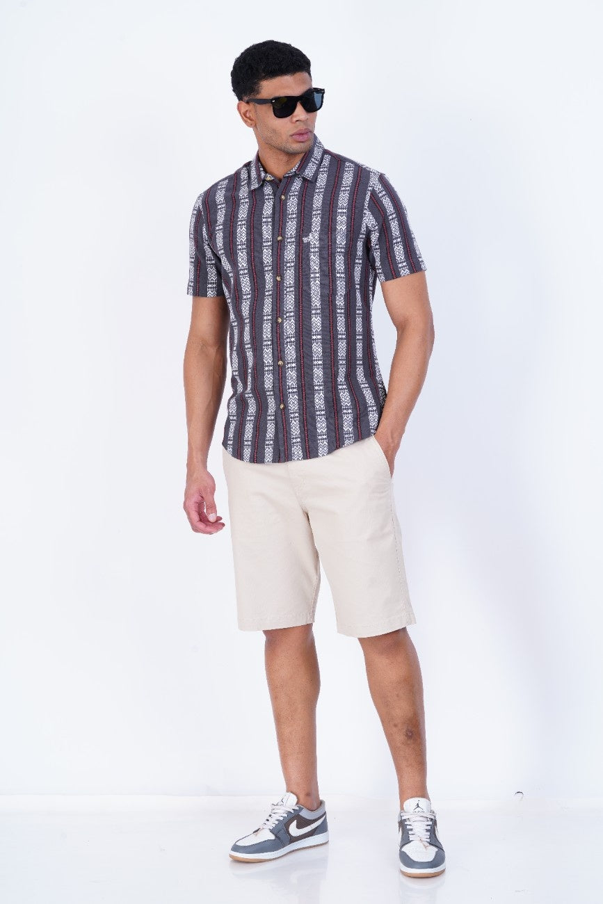 Graphite Maroon Stripe Shirt