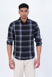 DENIM BLACK CHECKED  CASUAL SHIRT