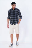DENIM BLACK CHECKED  CASUAL SHIRT
