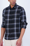 DENIM BLACK CHECKED  CASUAL SHIRT