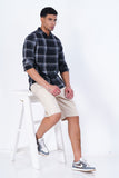 DENIM BLACK CHECKED  CASUAL SHIRT