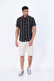 MOCKLENO BLACK STRIPED CASUAL SHIRT