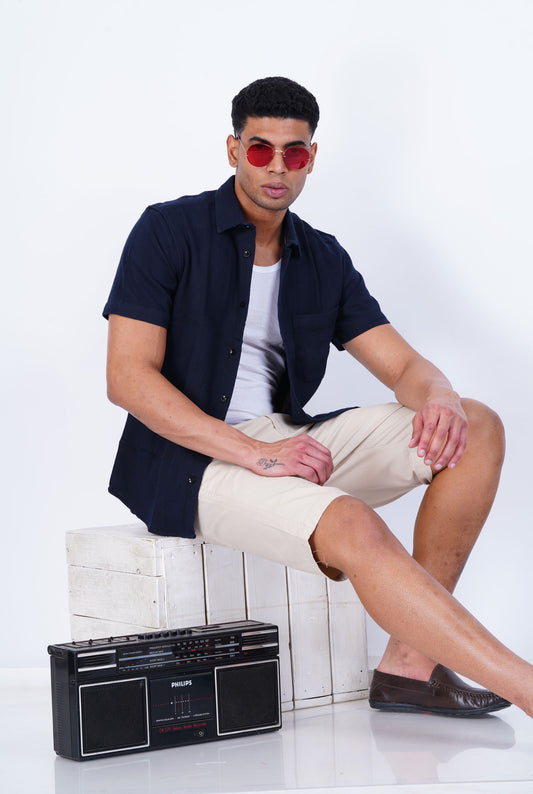 MOCKLENO NAVY STRIPED CASUAL SHIRT