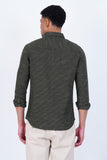 OLIVE STRIPED  CASUAL SHIRT
