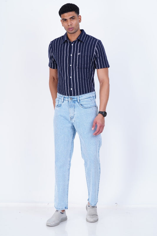 C&S Sky Blue Classic Straight Jeans