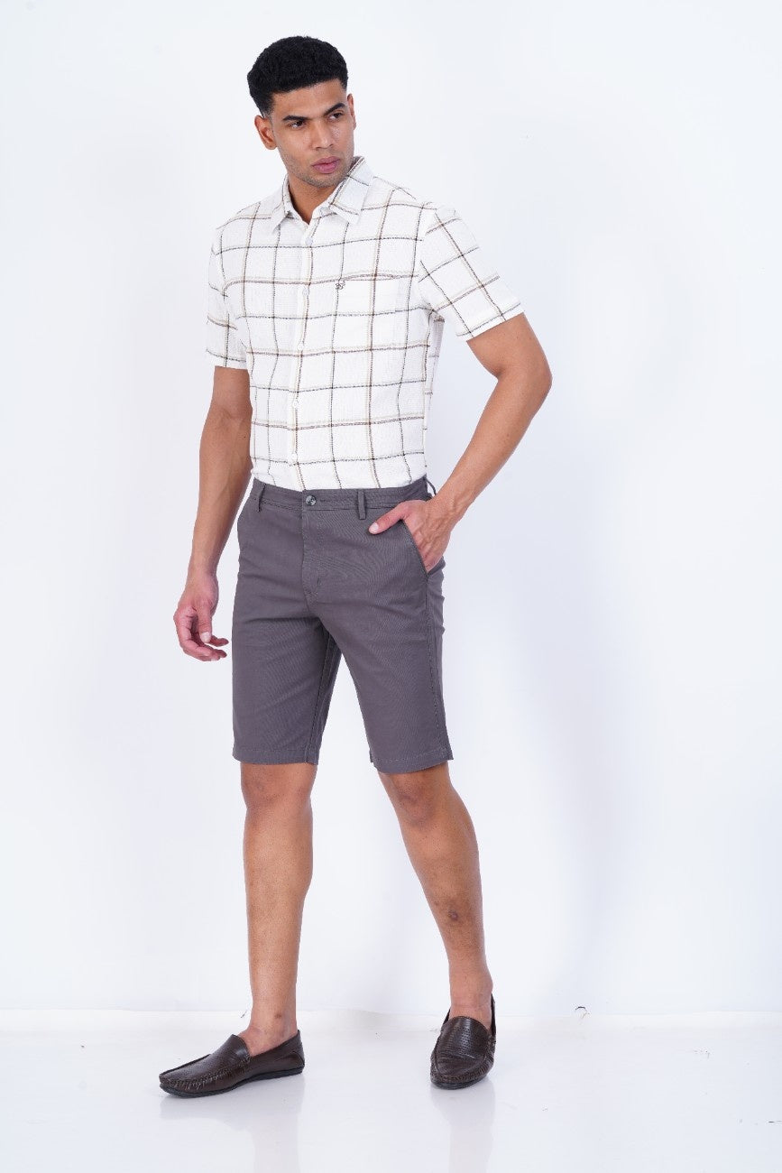 Charcoal Grey Cotton Shorts