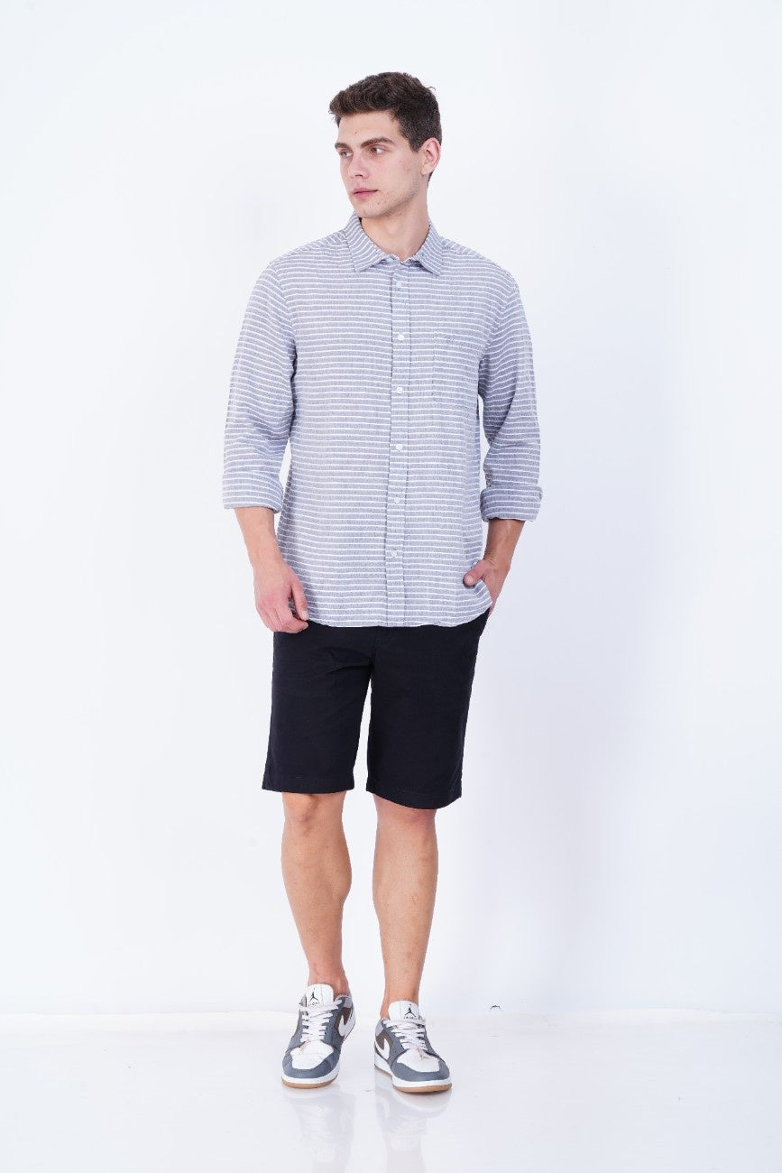 Powder Blue Micro-Stripe Shirt