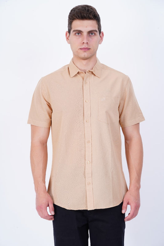 COTTON  CREAM MEN FORMAL SHIRT
