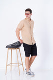 COTTON  CREAM MEN FORMAL SHIRT