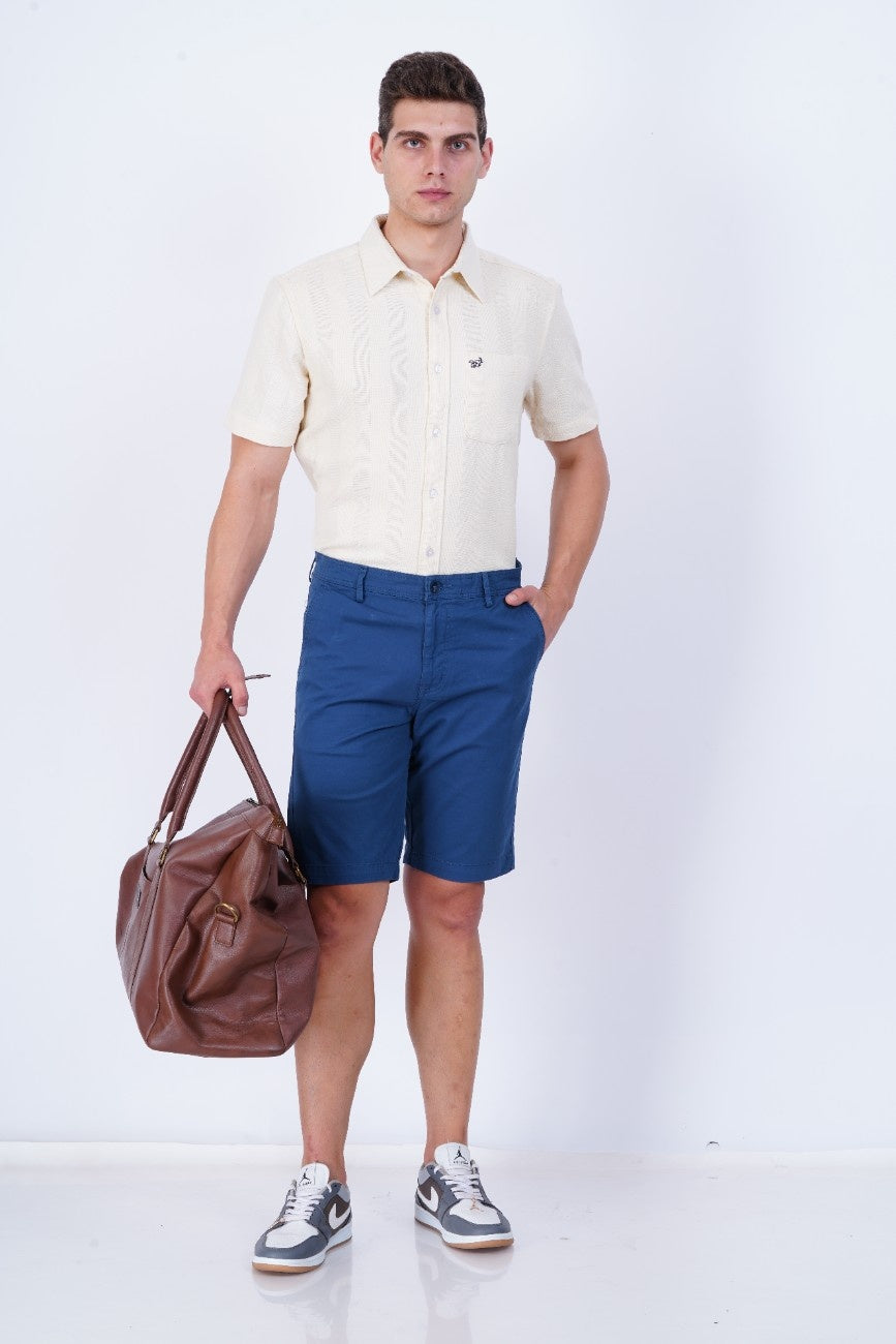 Azure Blue Cotton Shorts