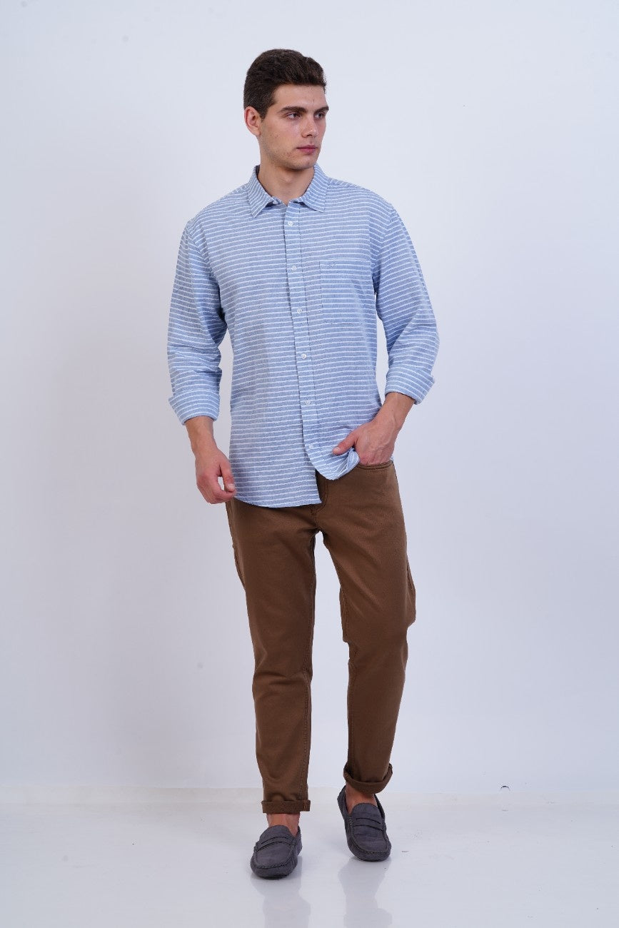 Sky Blue Fine Stripe Shirt
