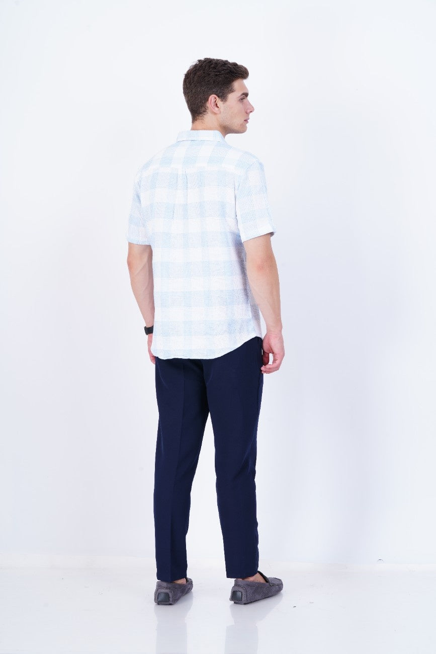 Ice Blue Horizontal Texture Shirt