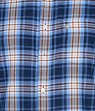 COTTON NAVY BLUE  TWILL  CHECKED  CASUAL SHIRT