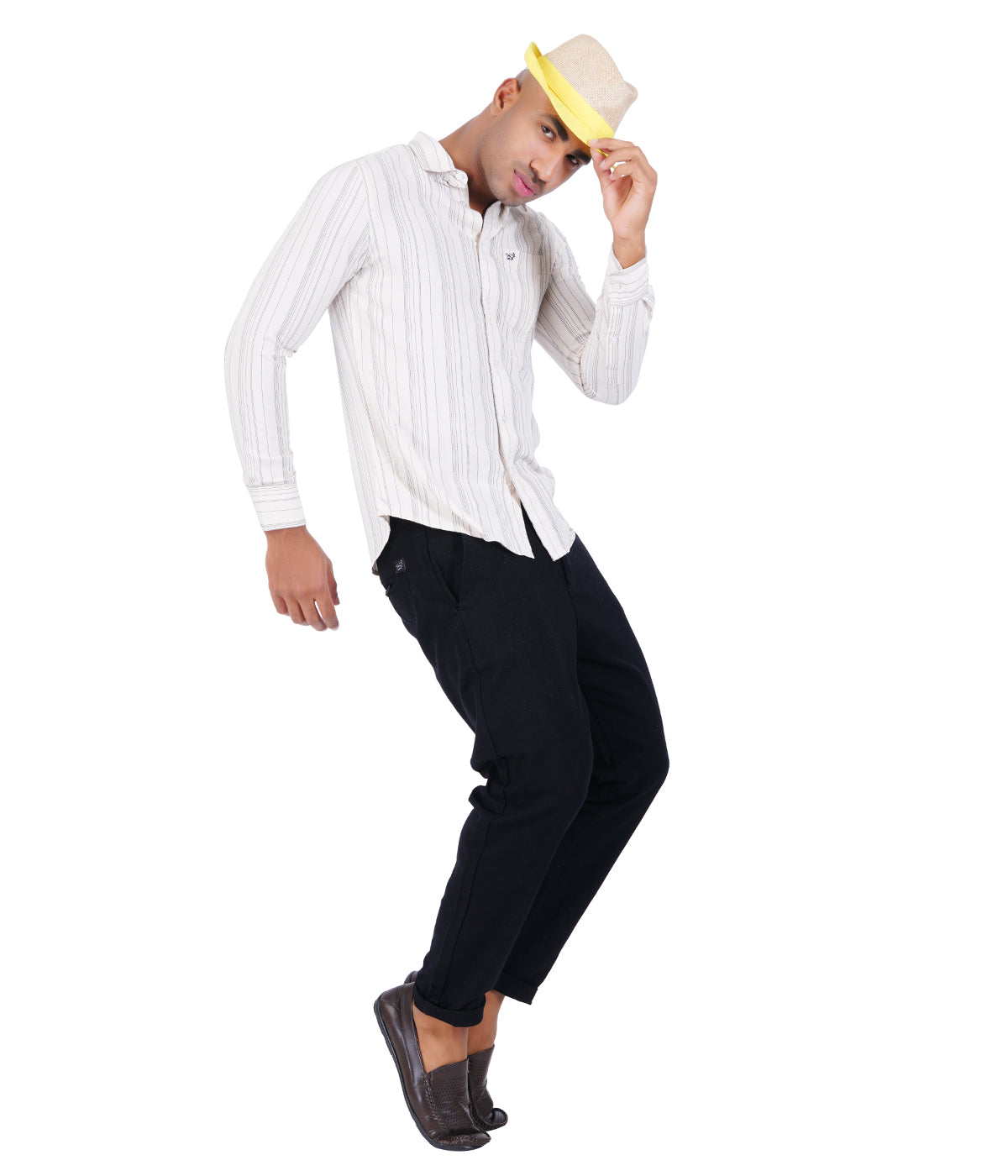OFF WHITE CREAM STRIPE CASUAL SHIRT