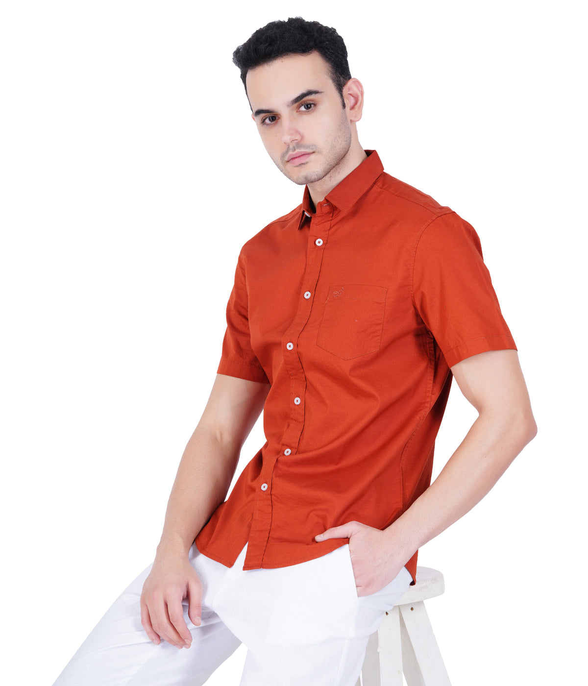 COTTON SOLID CASUAL SHIRT