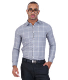 COTTON JAQUARD CHECKED FORMAL  SHIRT
