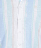 COTTON MINT WITH OFF WHITE CUBAN COLLAR CASUAL SHIRT