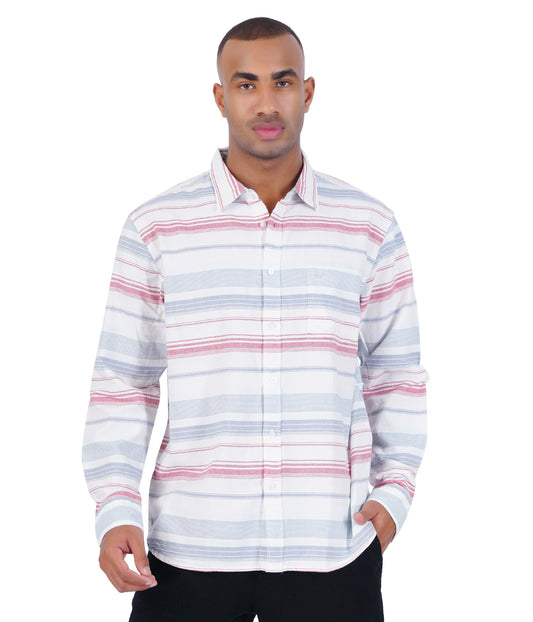 COTTON HORIZENTAL STRIPE CASUAL SHIRT