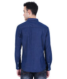 COTTON DENIM DOT  PRINTED CASUAL SHIRT