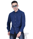 COTTON DENIM DOT  PRINTED CASUAL SHIRT