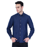 COTTON DENIM DOT  PRINTED CASUAL SHIRT