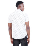 COTTON BLACK WITH WHITE SLIM FIT CASUAL SHIRT