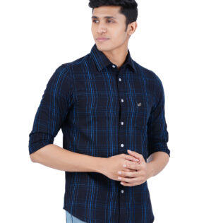 Shirt black and blue checks