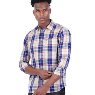 Shirt blue and white checks