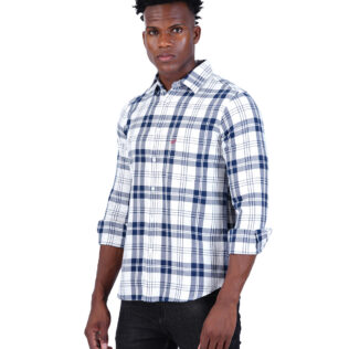 Shirt White and Blure Checked