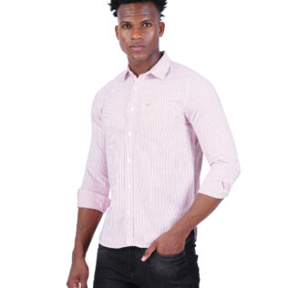 Shirt white and red stripes