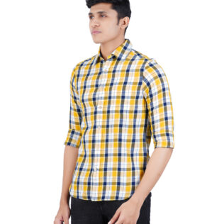Shirt Yellow and blue checks