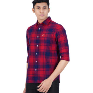 Shirt red and navyblue checks