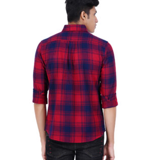 Shirt red and navyblue checks