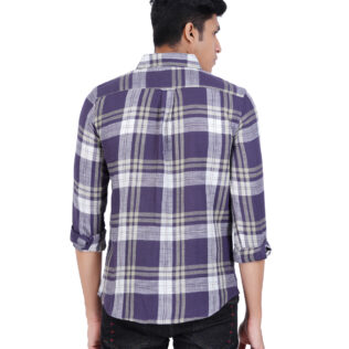 Shirt purple and white checks