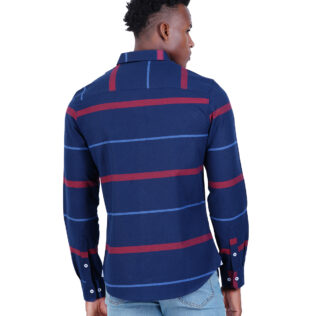 Shirt Navyblue & red stripes