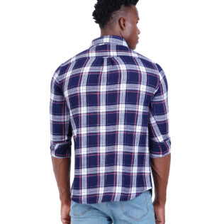 Shirt navy blue and white