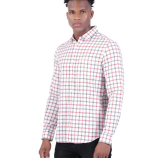 Shirt White and red checks
