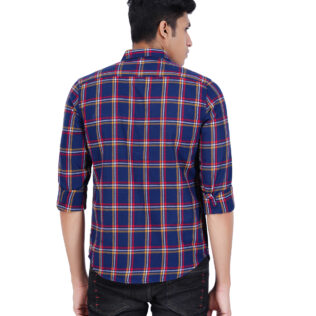 Shirt navyblue red and yellow checks