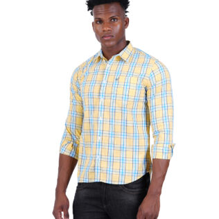 Shirt Yellow and blue checked
