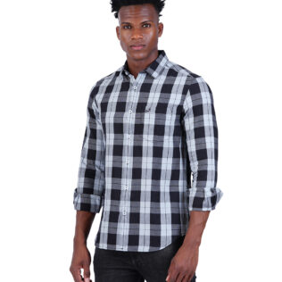 Shirt white and black checked