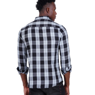 Shirt white and black checked