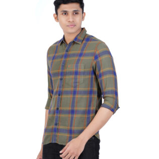 Shirt brown & blue checks