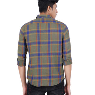 Shirt brown & blue checks