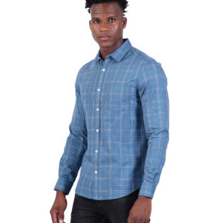 Shirt blue & white checked
